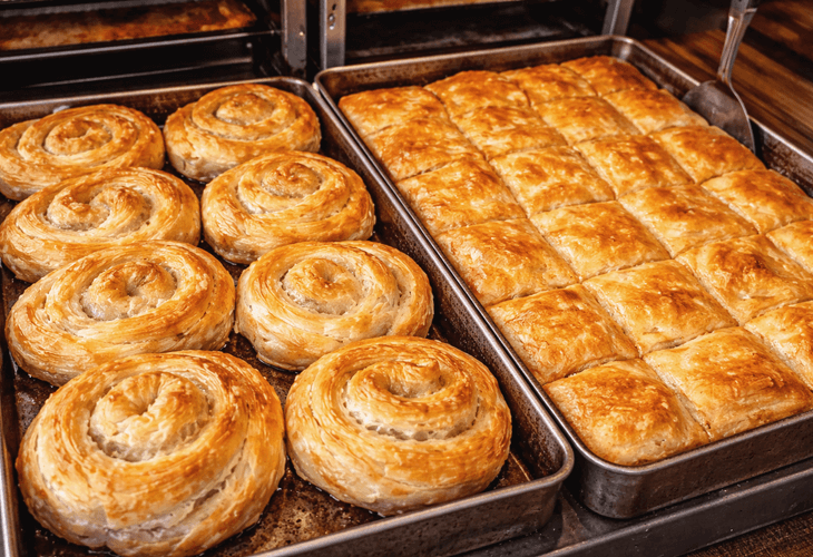 Sofya’da bir fırında hazırlanan geleneksel Bulgar böreği banitsa